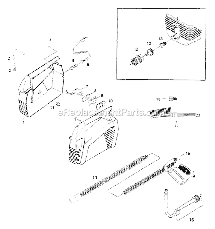 Page C Diagram and Parts List for 9909-0  Briggs and Stratton Pressure Washer